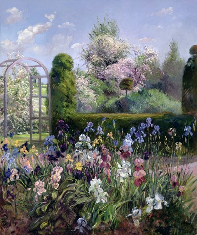 Irises in the Formal Gardens, 1993 by Timothy Easton